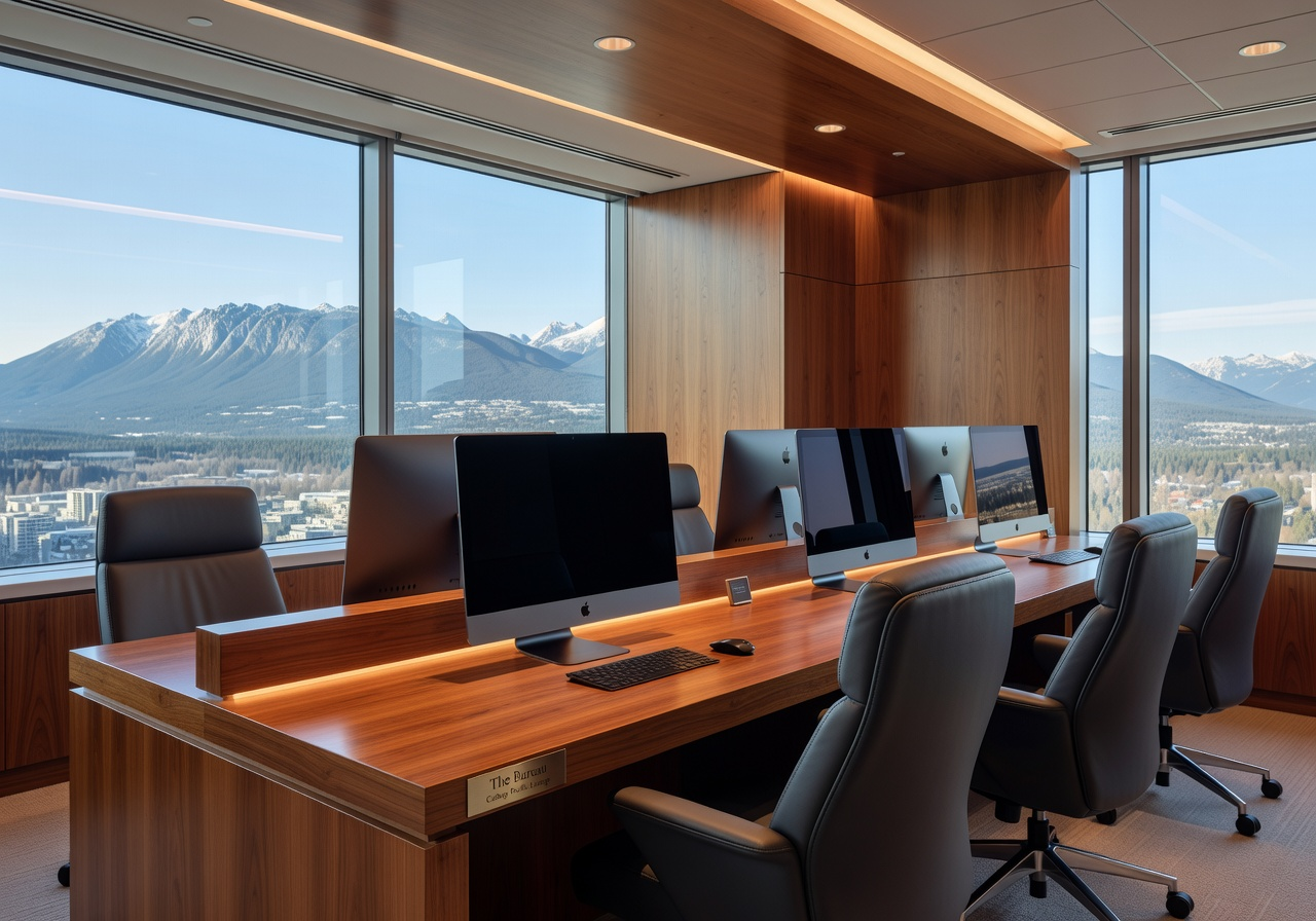 Cathay Pacific Lounge workstation area at Vancouver International Airport (YVR)
