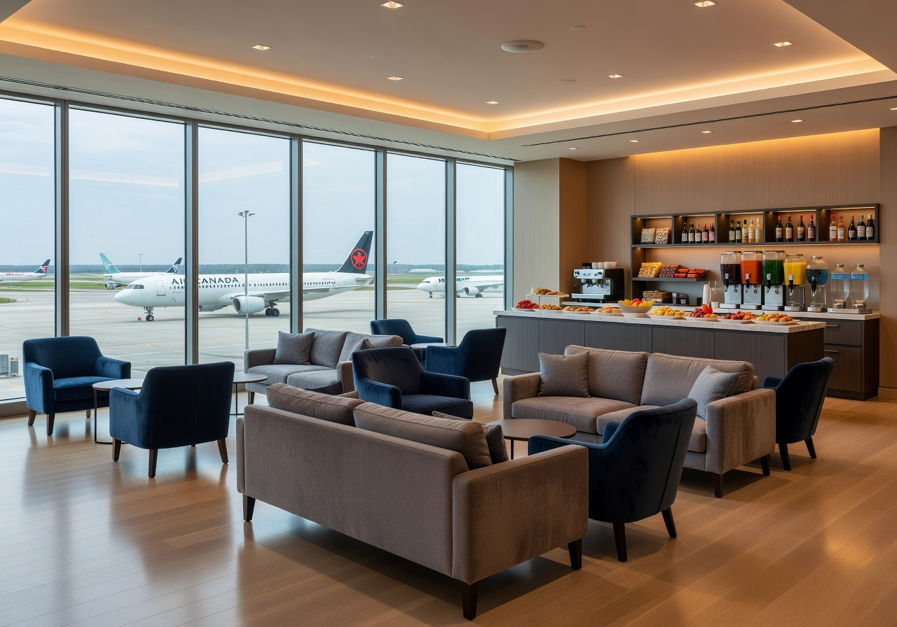 Priority Pass airport lounge interior in Canada