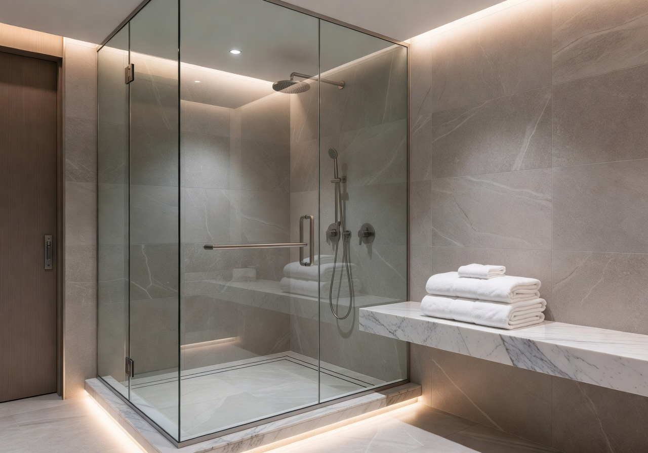 Plaza Premium First lounge shower suite at Vancouver International Airport (YVR)
